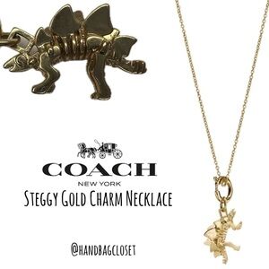 Coach Steggy Dinosaur Rexy Gold Pendant Necklace